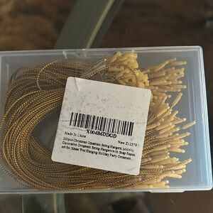 200 Gold Ornament String Hangers
